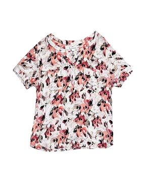 CROFT & BARROW Women's Floral Short Sleeve Top Size Petite Large